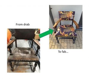 A tired chair ready for landfill