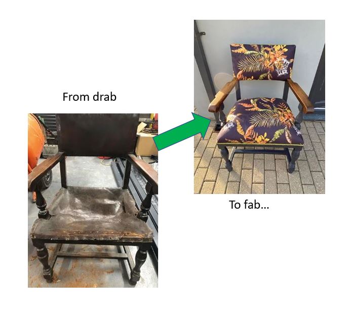 A tired chair ready for landfill