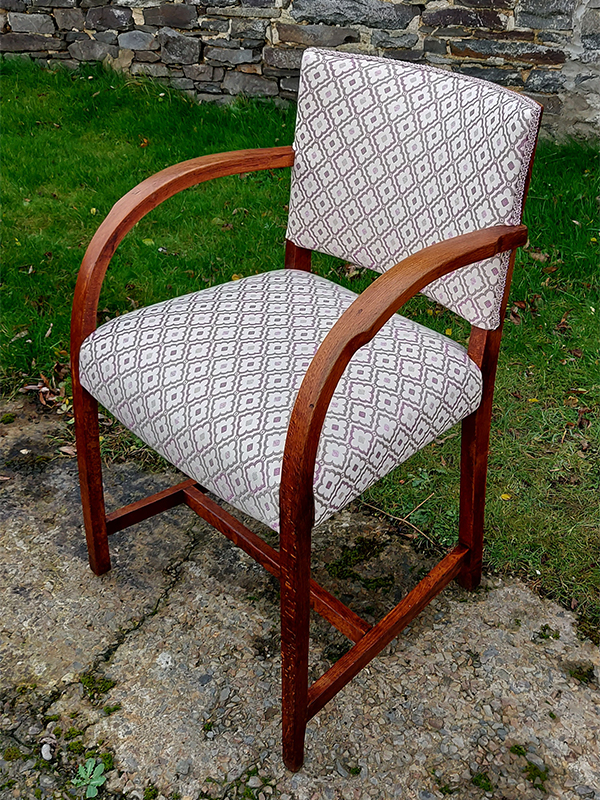 Nicky's Dad's chair given a new lease of life for Nicky's bedroom. 